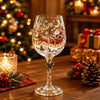 Christmas Glass Art Cup Art Glass Goblet